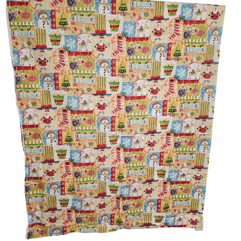 Jane Kitching for Spectrix Christmas Holiday Cotton Fabric 42x58" Santa Snowman - Picture 2 of 15